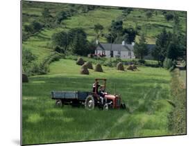 Croft with Hay Cocks and Tractor, Glengesh, County Donegal, Eire (Republic of Ireland)-Duncan Maxwell-Mounted Photographic Print