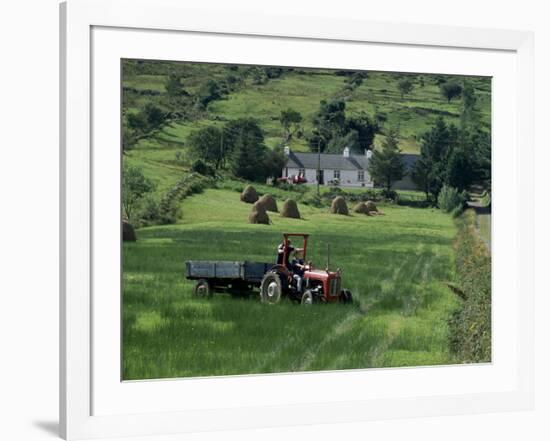 Croft with Hay Cocks and Tractor, Glengesh, County Donegal, Eire (Republic of Ireland)-Duncan Maxwell-Framed Photographic Print