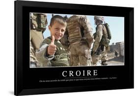 Croire: Citation Et Affiche D'Inspiration Et Motivation-null-Framed Photographic Print