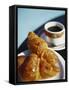 Croissant and Black Coffee on Table, St. Martin, Caribbean-Greg Johnston-Framed Stretched Canvas