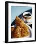 Croissant and Black Coffee on Table, St. Martin, Caribbean-Greg Johnston-Framed Photographic Print