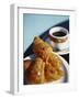 Croissant and Black Coffee on Table, St. Martin, Caribbean-Greg Johnston-Framed Photographic Print