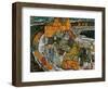 Croissant De Maisons II (Ville Insulaire) - Peinture De Egon Schiele (1890-1918), Huile Sur Toile,-Egon Schiele-Framed Giclee Print