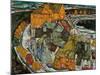 Croissant De Maisons II (Ville Insulaire) - Peinture De Egon Schiele (1890-1918), Huile Sur Toile,-Egon Schiele-Mounted Giclee Print