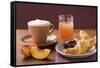 Croissant, Jam, Nectarine, Cappuccino and Grapefruit Juice-Eising Studio - Food Photo and Video-Framed Stretched Canvas