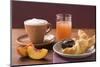 Croissant, Jam, Nectarine, Cappuccino and Grapefruit Juice-Eising Studio - Food Photo and Video-Mounted Photographic Print