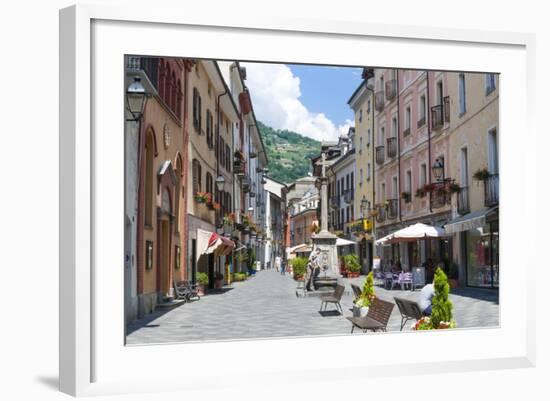 Croix De Ville Street, Aosta, Aosta Valley, Italian Alps, Italy, Europe-Nico Tondini-Framed Photographic Print