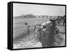 Cromer Beach 1930s-null-Framed Stretched Canvas