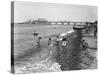 Cromer Beach 1930s-null-Stretched Canvas