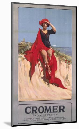 Cromer Girl with Red Material-null-Mounted Art Print