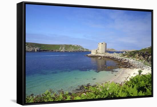 Cromwell's Castle in Summer Sunshine, Isle of Tresco, Isles of Scilly, United Kingdom, Europe-Peter Barritt-Framed Stretched Canvas