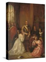 Cromwell's Family, Interceding for the Life of Charles I-William Fisk-Stretched Canvas