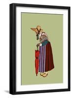 Crone from Gap Carries an Umbrella-Elizabeth Whitney Moffat-Framed Art Print