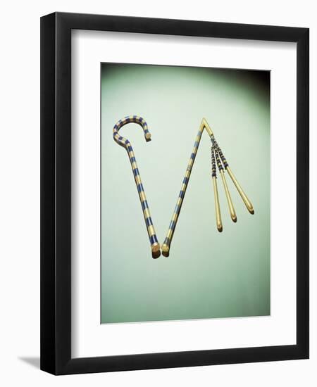 Crook and Flail, from the Tomb of Tutankhamun-Egyptian 18th Dynasty-Framed Giclee Print