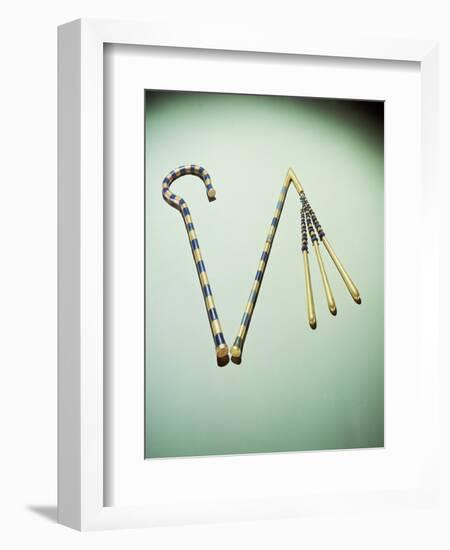 Crook and Flail, from the Tomb of Tutankhamun-Egyptian 18th Dynasty-Framed Giclee Print