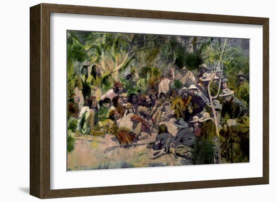 Crook's Conference with Geronimo-William F. Kline-Framed Giclee Print
