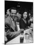 Crooner Billy Eckstine and Wife Seated at Table During Bop City Nightclub's Opening Night-null-Mounted Photographic Print