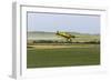 Crop Duster Airplane Spraying Farm Field Near Mott, North Dakota, USA-Chuck Haney-Framed Photographic Print