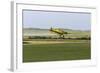 Crop Duster Airplane Spraying Farm Field Near Mott, North Dakota, USA-Chuck Haney-Framed Photographic Print