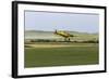 Crop Duster Airplane Spraying Farm Field Near Mott, North Dakota, USA-Chuck Haney-Framed Photographic Print