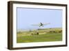 Crop Duster Airplane Spraying Farm Field Near Mott, North Dakota, USA-Chuck Haney-Framed Photographic Print