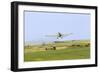 Crop Duster Airplane Spraying Farm Field Near Mott, North Dakota, USA-Chuck Haney-Framed Photographic Print