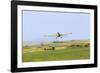 Crop Duster Airplane Spraying Farm Field Near Mott, North Dakota, USA-Chuck Haney-Framed Photographic Print