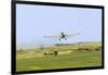 Crop Duster Airplane Spraying Farm Field Near Mott, North Dakota, USA-Chuck Haney-Framed Photographic Print