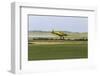 Crop Duster Airplane Spraying Farm Field Near Mott, North Dakota, USA-Chuck Haney-Framed Photographic Print