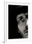 Cropped Portrait of a Man with Hat Starring into the Camera-Torsten Richter-Framed Photographic Print