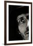 Cropped Portrait of a Man with Hat Starring into the Camera-Torsten Richter-Framed Photographic Print