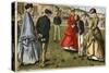 Croquet, 19th Century-null-Stretched Canvas