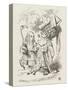 Croquet Alice and the Duchess-John Tenniel-Stretched Canvas