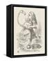 Croquet Alice with the Flamingo-John Tenniel-Framed Stretched Canvas