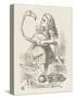 Croquet Alice with the Flamingo-John Tenniel-Stretched Canvas
