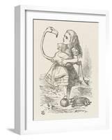 Croquet Alice with the Flamingo-John Tenniel-Framed Photographic Print