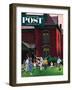 "Croquet Game" Saturday Evening Post Cover, September 29, 1951-John Falter-Framed Giclee Print