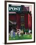 "Croquet Game" Saturday Evening Post Cover, September 29, 1951-John Falter-Framed Giclee Print