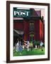 "Croquet Game" Saturday Evening Post Cover, September 29, 1951-John Falter-Framed Giclee Print