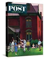 "Croquet Game" Saturday Evening Post Cover, September 29, 1951-John Falter-Stretched Canvas