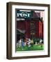 "Croquet Game" Saturday Evening Post Cover, September 29, 1951-John Falter-Framed Giclee Print