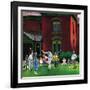 "Croquet Game", September 29, 1951-John Falter-Framed Giclee Print