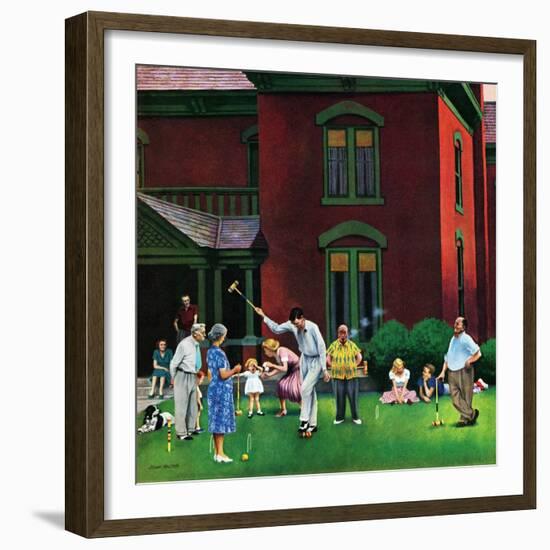 "Croquet Game", September 29, 1951-John Falter-Framed Giclee Print