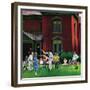 "Croquet Game", September 29, 1951-John Falter-Framed Giclee Print