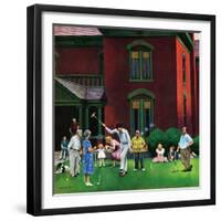 "Croquet Game", September 29, 1951-John Falter-Framed Giclee Print