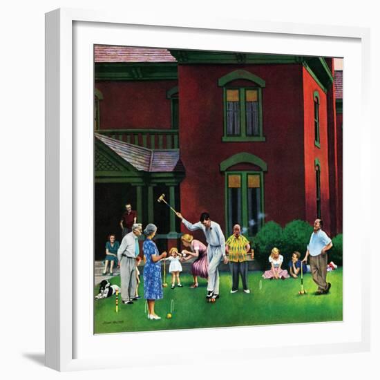 "Croquet Game", September 29, 1951-John Falter-Framed Giclee Print