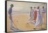 Croquet on a Sandy Beach-L. Tanqueray-Framed Stretched Canvas