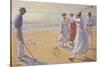 Croquet on a Sandy Beach-L. Tanqueray-Stretched Canvas