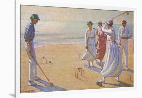 Croquet on a Sandy Beach-L. Tanqueray-Framed Photographic Print