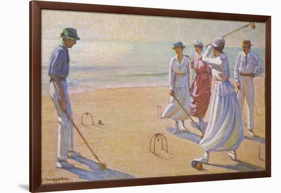 Croquet on a Sandy Beach-L. Tanqueray-Framed Photographic Print